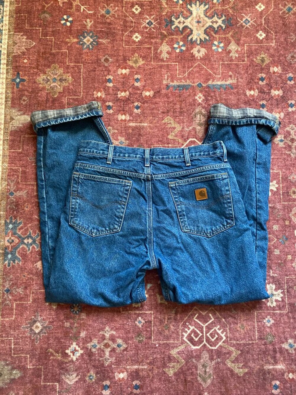 Carhartt Men's Flannel Lined  Relaxed Fit Jeans Size 32x32